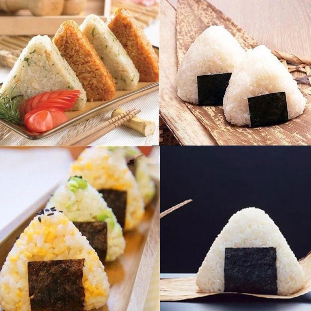 Seaweed Snack - ชุดแม่พิมพ์ข้าวสามเหลี่ยม 2 ชิ้น แม่พิมพ์ซูชิพลาสติกเกรดอาหาร สำหรับเบนโตะ อาหารกลางวัน