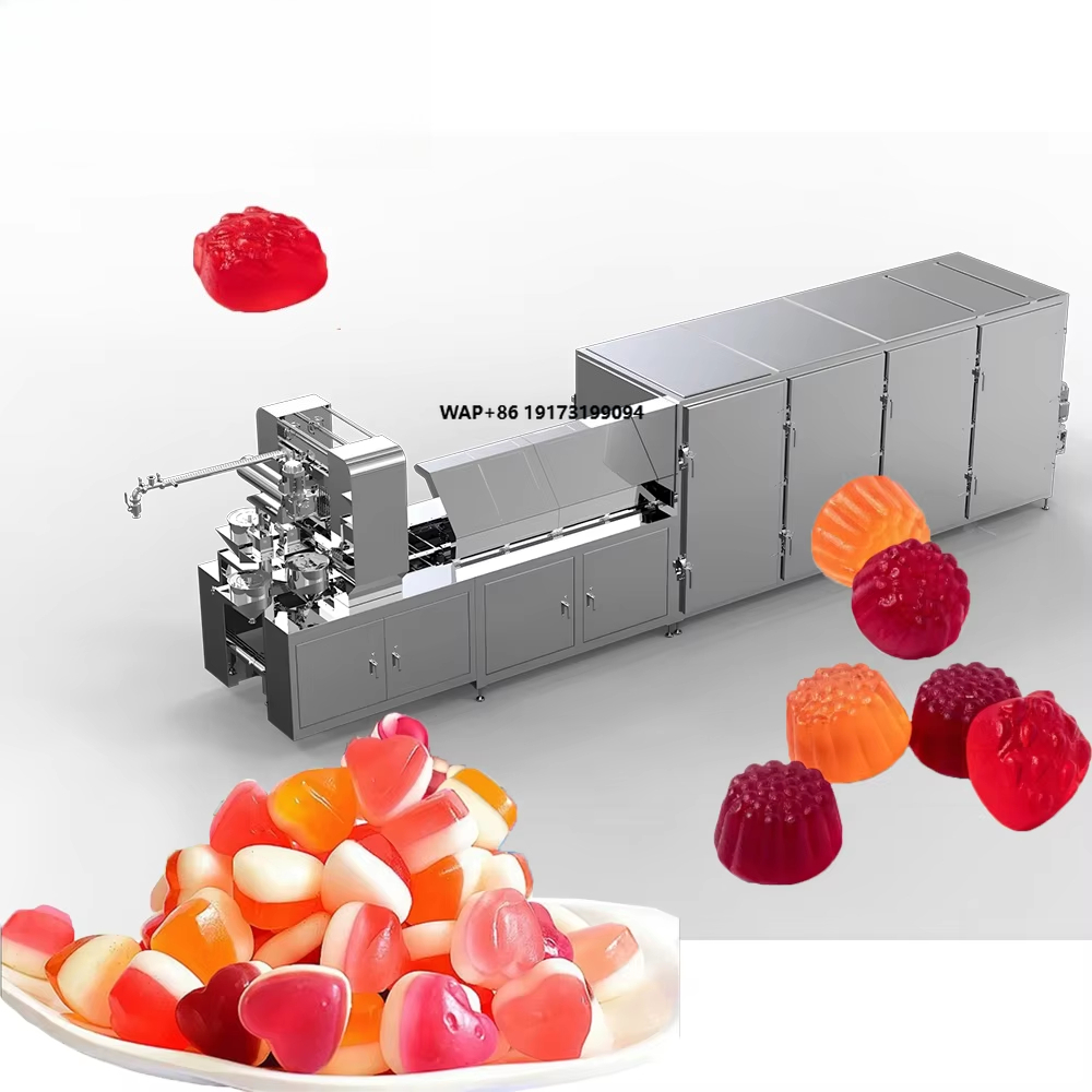 Gummy Candy - เครื่องผลิตลูกอมเยลลี่อัตโนมัติ Junyu สายการผลิตลูกอมกัมมี่แบร์แบบแข็งและแบบนิ่ม เครื่องทำลูกอมมาการอง
