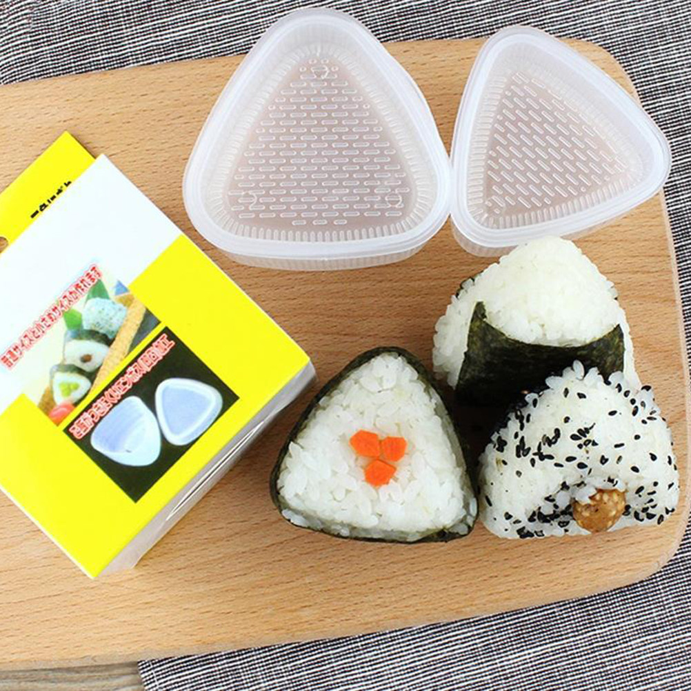 Seaweed Snack - ชุดแม่พิมพ์ข้าวปั้นสามเหลี่ยม 2 ชิ้น แม่พิมพ์ซูชิพลาสติกเกรดอาหาร สำหรับเบนโตะ อาหารกลางวัน