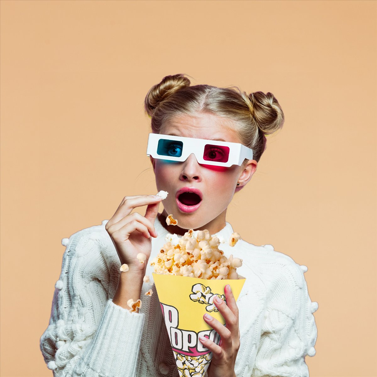 Popcorn - [โปรโมชั่น] ถุงกระดาษใส่ป๊อปคอร์น 100 ใบ สำหรับใส่ถั่วอัลมอนด์และป๊อปคอร์น S