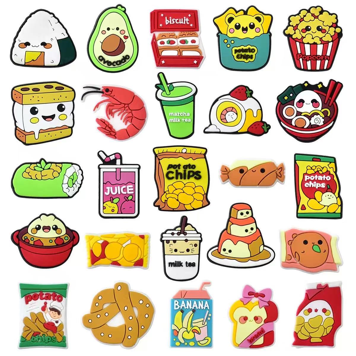 ชุดเครื่องประดับรองเท้าลายอาหา - Food Snacks Drinks บทวิจารณ์และราคา